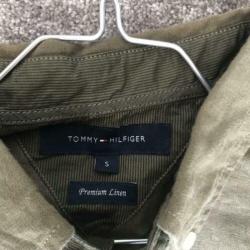 Tommy Hilfiger Linnen overhemd khaki maat S
