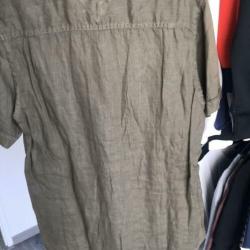 Tommy Hilfiger Linnen overhemd khaki maat S
