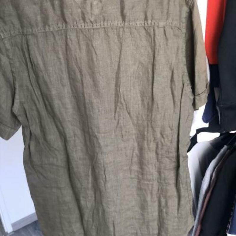 Tommy Hilfiger Linnen overhemd khaki maat S
