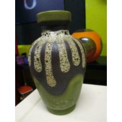 jaren 70 design vazen groen retro 26 cm en 12 cm hoog