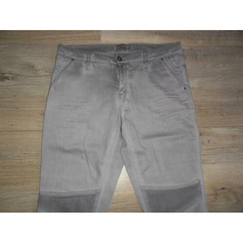 Summum Woman Licht Grijze Lange Broek Met Details Maat 38