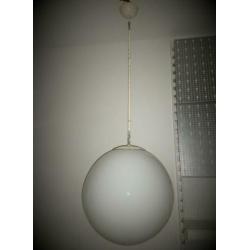 schoollamp,pendel hanglamp ,glazen bollamp ,35 cm x 1meter