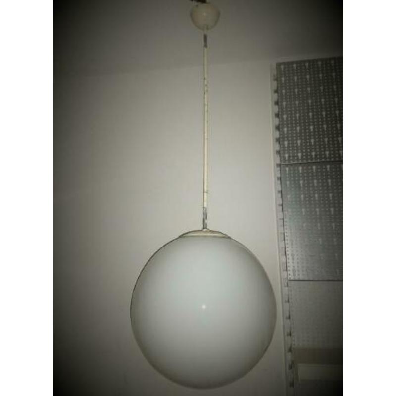 schoollamp,pendel hanglamp ,glazen bollamp ,35 cm x 1meter