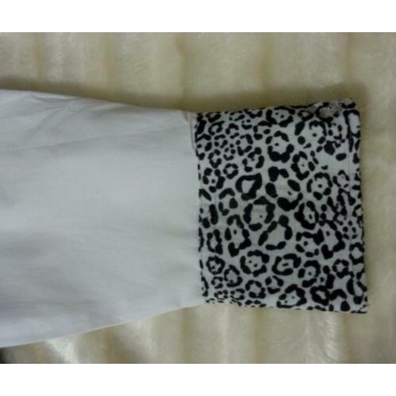 Witte blouse met lange mouwen en dessin van Just White