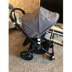 Bugaboo Cameleon 3 all black limited edition met grey melang