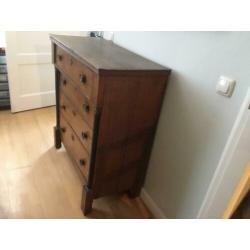 Antieke kast met lades H102xB96xD46