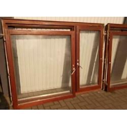 3x meranti dubbelraam+kozijn+dubbel isolatieglas 141hgx195br