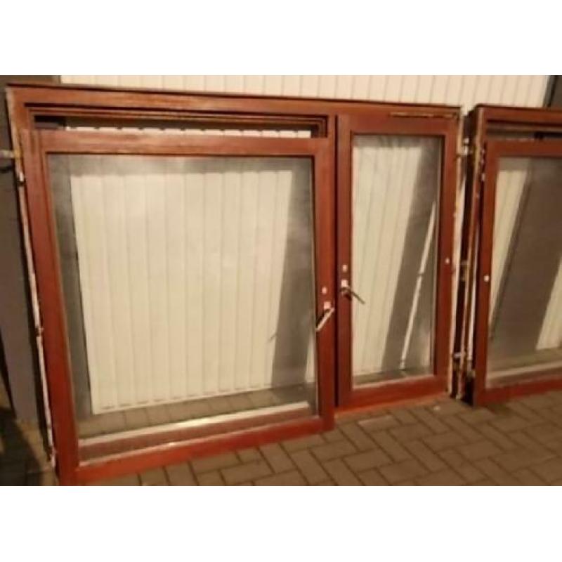 3x meranti dubbelraam+kozijn+dubbel isolatieglas 141hgx195br