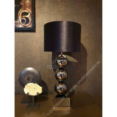 Bollenlamp brons zilver antraciet met vierkante voet 68 cm