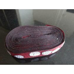 band, dobbelsteen, bordeau rood , rol, 2,5 cm