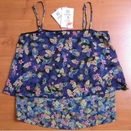 Nieuwe zomerse top blauw bloem S.