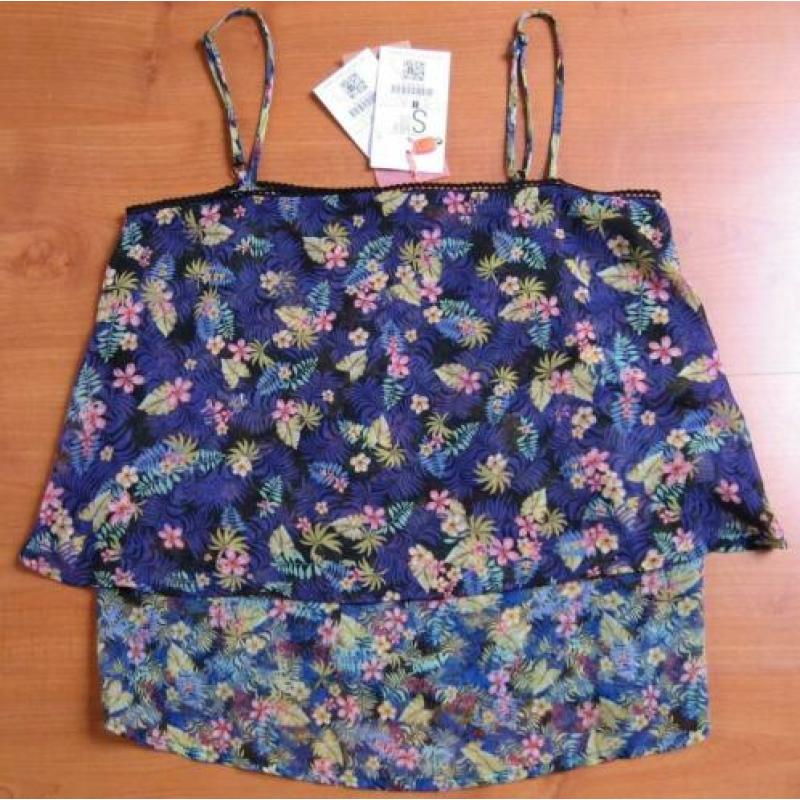 Nieuwe zomerse top blauw bloem S.