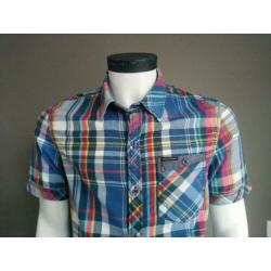 PME Legend overhemd. Blauw Wit Rood. Maat M.