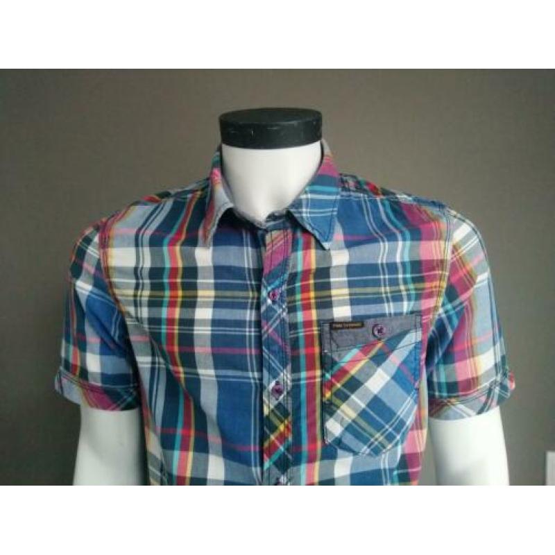 PME Legend overhemd. Blauw Wit Rood. Maat M.