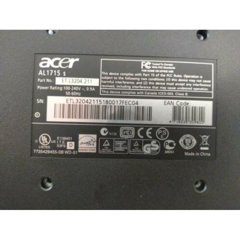 ACER AL1715 Monitor in goede staat