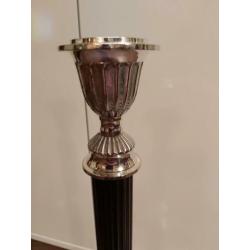 Verzilverde Empire style kandelaars 50 cm hoog