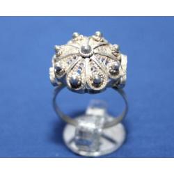 Prachtige Antieke Elegant Zilveren Filigrein Knoop Ring