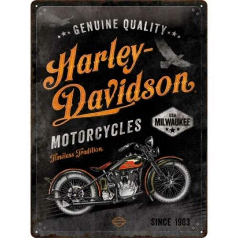 Harley Davidson Parking Only reclamebord van metaal 40x30cm