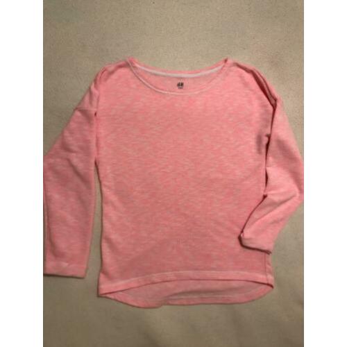 Trui roze katoen/PES sweat H&M meisje maat 146 -152