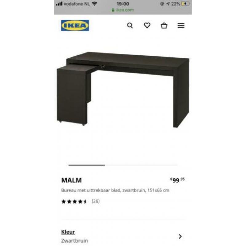 Ikea bureau MALM