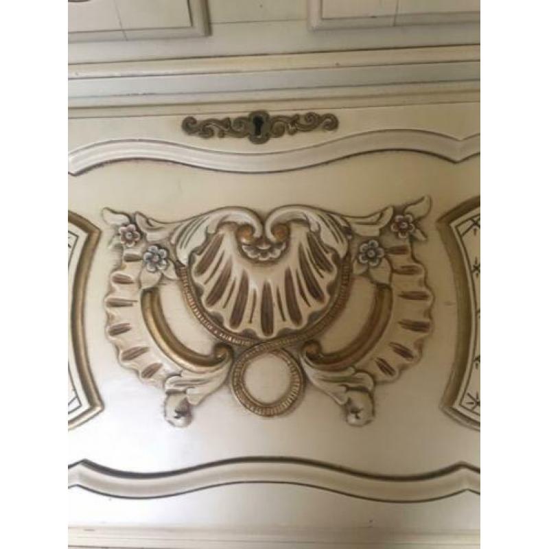 Brocante kast Frans model met lade rond 1950 2 delen