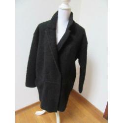 V19 aparte jas EKSEPT bouclé zwart maat S 36