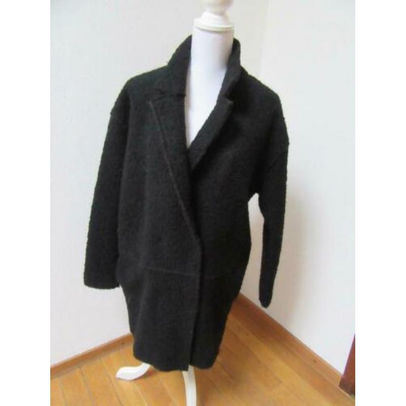 V19 aparte jas EKSEPT bouclé zwart maat S 36