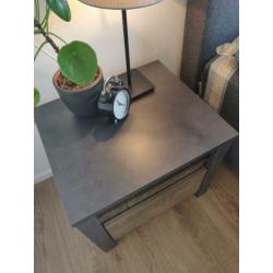 Grijs/Eiken Commode & 2 nachtkastjes