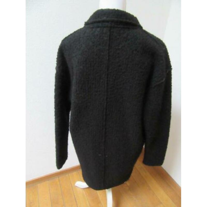 V19 aparte jas EKSEPT bouclé zwart maat S 36