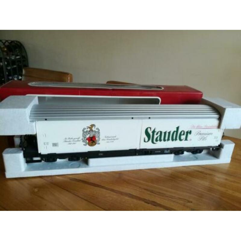 LGB 40573 schuifwandwagen RhB Stauder Pilswagon zgan in ovp