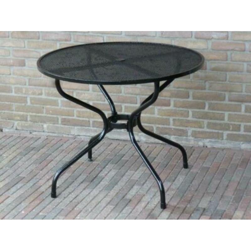 Zeer fraaie 5-delige metalen tuinset: 4 Tuinstoelen + tafel.
