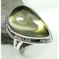 Citrien ring %100 natuurlijk groot zilver 925 ring