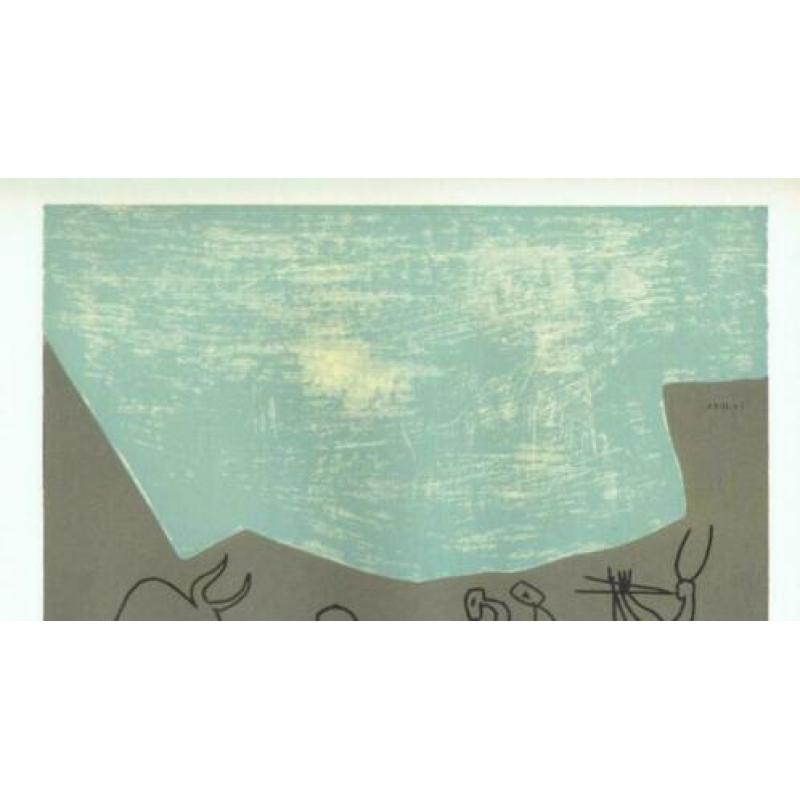 Pablo Picasso-Linocut-1962-Genummerd Bacchanal with Bull