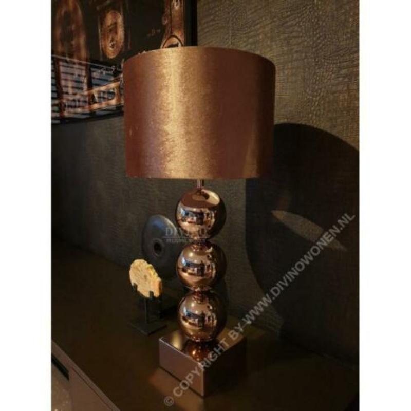 Bollenlamp brons zilver antraciet met vierkante voet 68 cm