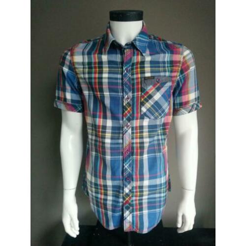 PME Legend overhemd. Blauw Wit Rood. Maat M.