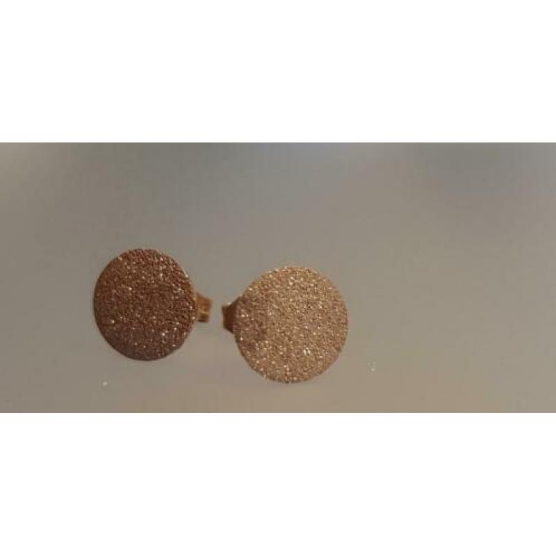 Rosé cirkels, rondje oorbellen oorstekertjes