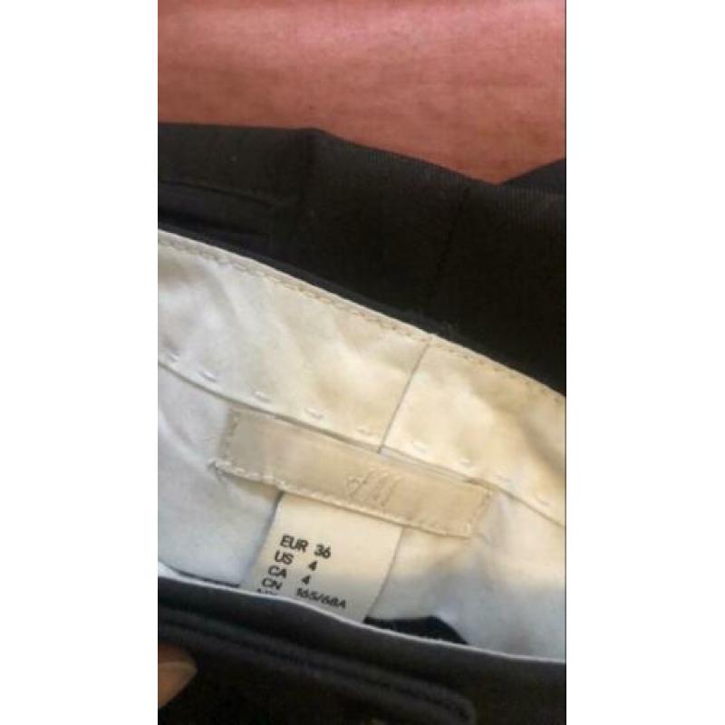 H&M trend wide leg pantalon zwarte broek mt 36