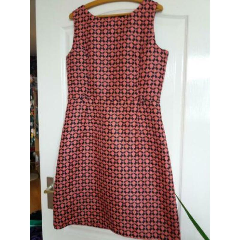 Jurk retro print zeer goede staat maat 44 xl jbc roze blauw