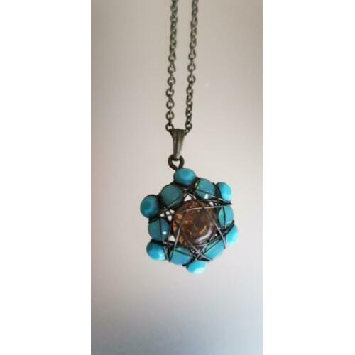 Konplot by Miranda Ko ketting met turquoise hanger