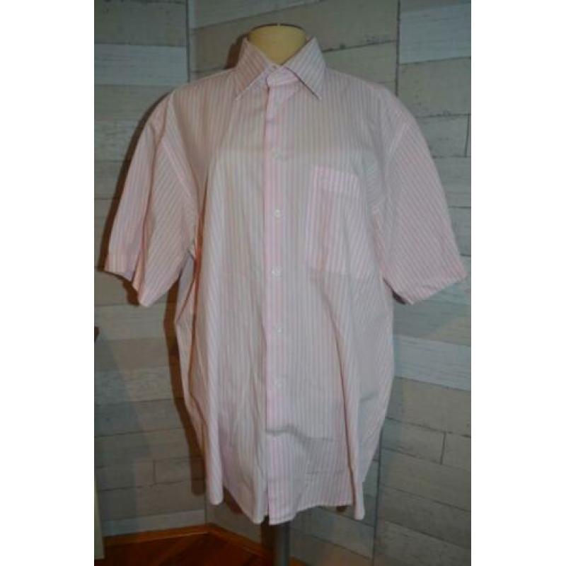 roze wit zomeroverhemd van King shirts maat 43 xl - k26