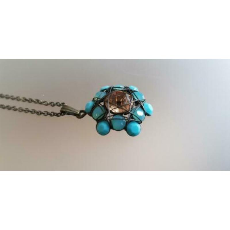 Konplot by Miranda Ko ketting met turquoise hanger