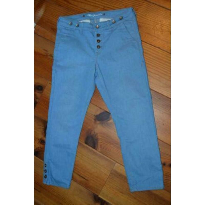 3 kwarts broek van mavi jeans met bretels maat 38 -- r31