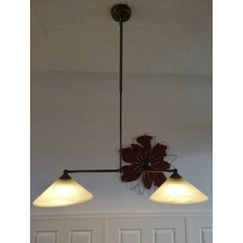 Hanglamp met twee glazen kappen