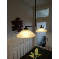 Hanglamp met twee glazen kappen