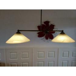 Hanglamp met twee glazen kappen
