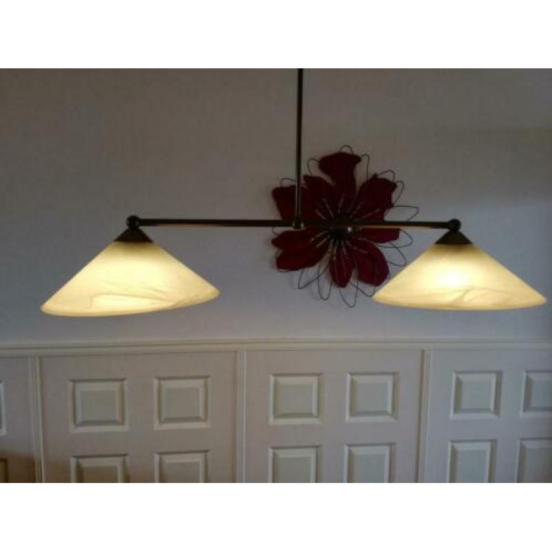 Hanglamp met twee glazen kappen