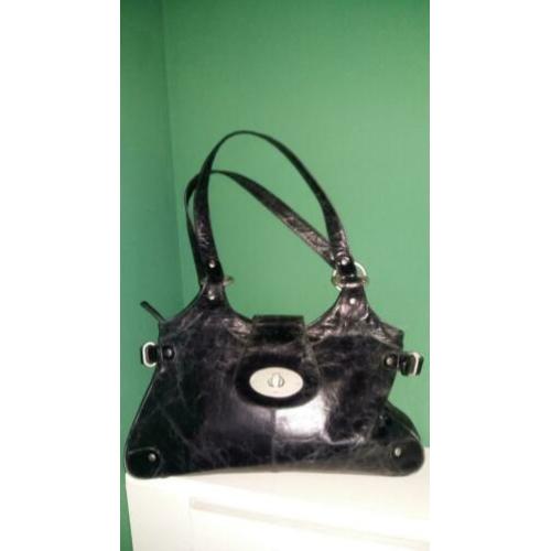 Leren tas BEAR DESIGN kleur zwart