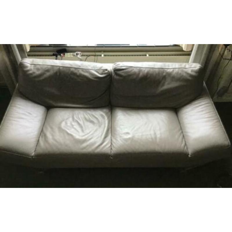 Natuzzi bank leer grijs taupe model Relevé