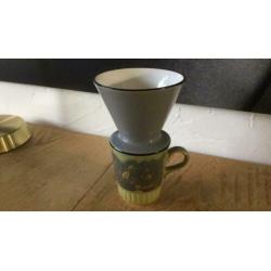 Koffiefilter,aardewerk,slow coffee,filterkoffie,vintage