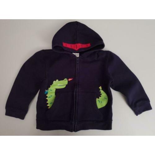 Jumping beans vest draak capuchon blauw maat 98